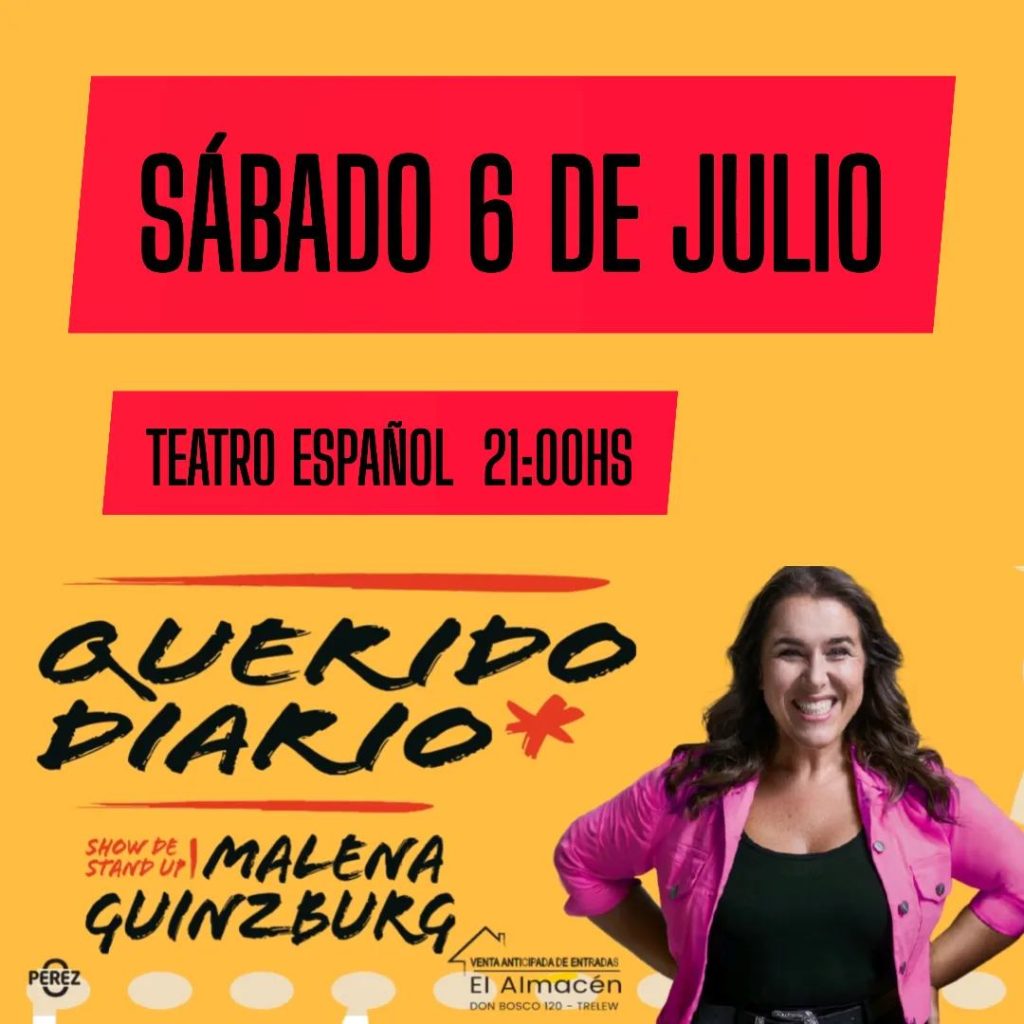 Malena Guinzburg se presenta en Trelew