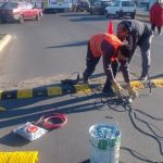 Comenzó la instalación de reductores de velocidad en la avenida Eva Perón