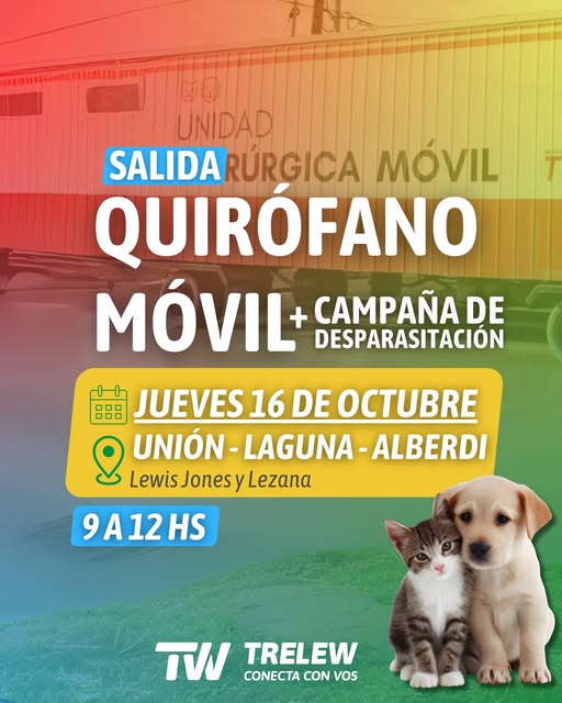 El Quirófano Móvil estará este jueves en Unión, La Laguna y Alberdi.